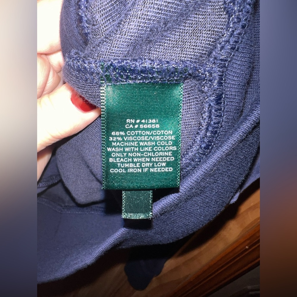 RALPH LAUREN Active Full Zip Jacket Womens XL Cotton Navy Knit Velour NWT $115 - Picture 9 of 11
